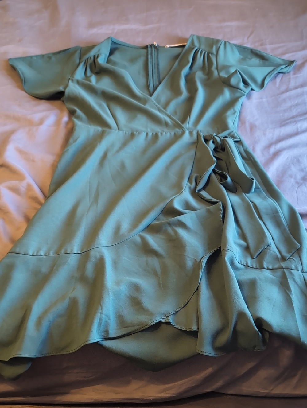 Altar'd State Deep Green V-Neck Wrap Top